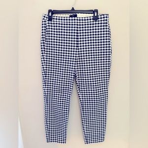 JCrew Martie pants. Gingham. Ankle length. Side Zip